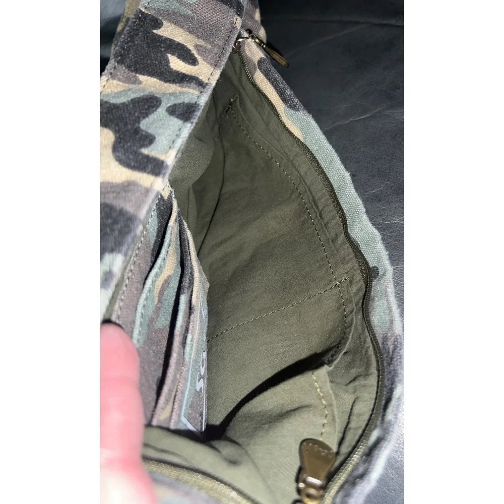 Sash‎ Bag Camouflage Canvas Crossbody Sling Bag Adjustable Strap Multi Pocket